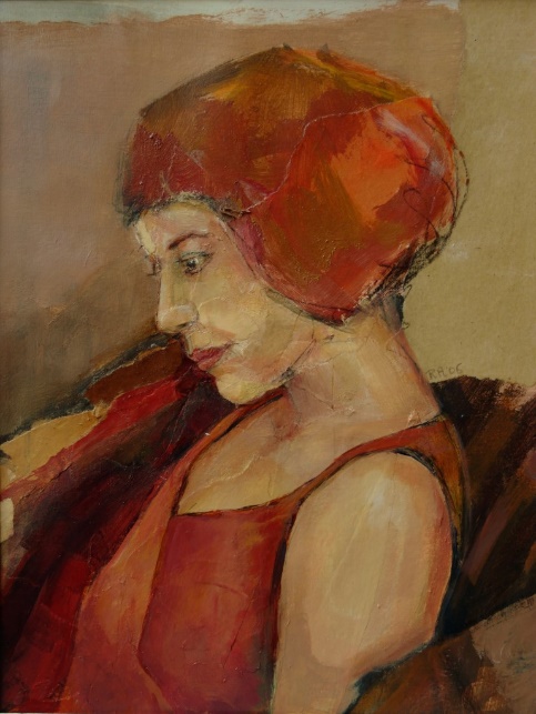 Collage met acryl&krijt 25 x 37 cm